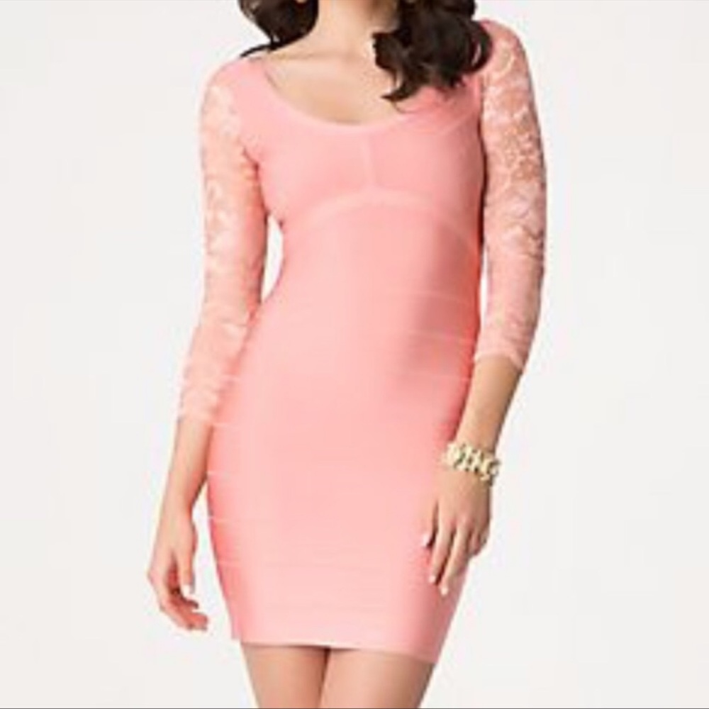 ❤️‍🔥 Bebe Pink Bodycon Bandage Dress 🔥
